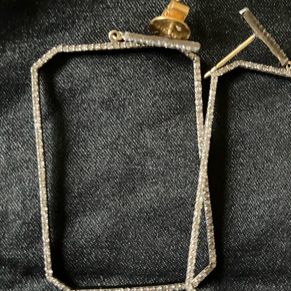Box diamond earrings - Picture 2 of 4